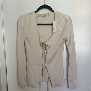 Abercrombie & Fitch Cream Cardigan with Tie Accents